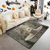 Halloween Bats Area Rug 3x5, Boho Vintage Floral Rugs for Living Room Gothic Damask Washable Rug, Antique Decor Goth Silhouette Dark Shadows