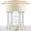 UPKOCH 8PCS Roman Column Pillars - Plastic Tiered Support Rods for Wedding & Birthday Cakes, 6.7" White Decorative Columns with Square Base