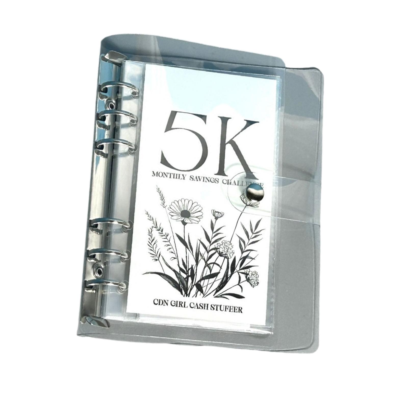 

Ежемесячный блокнот-планировщик для челленджа по накоплению денег в конвертах с прозрачной обложкой, на кольцах, интересный способ накопить 2,5/5/10 тысяч долларов A