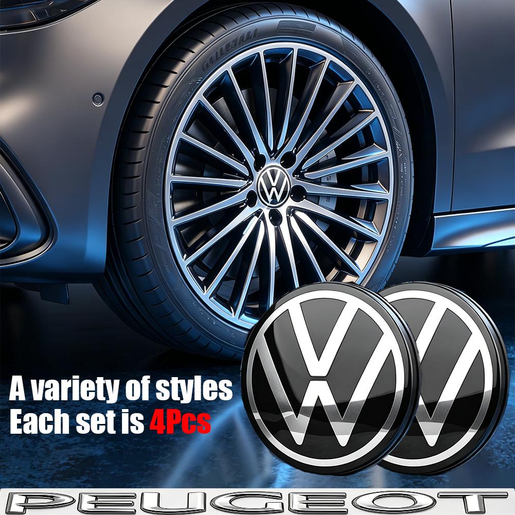 Valve Stems Caps 4pcs 56/65mm Volkswagen Car Wheel Center Cover Hub Cap For VW Golf Tiguan T-Roc Polo Passat ID.4 T-Cross ID.3 T zd7