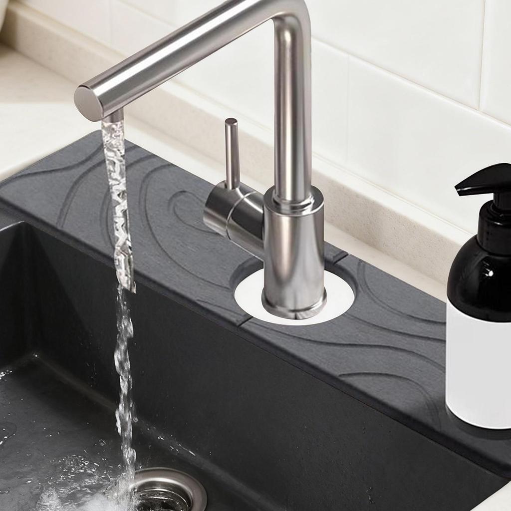 Super Absorbent Fast Drying Faucet Mat Moisture-proof Anti-Slip Stone Sink Tray Multipurpose Durable Faucet Drain Pad