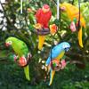 Creative Resin Parrot Hang On Tree Outdoor Garden Decoration Statue Animal Sculpture For Home Office Room Garden Decor Ornament