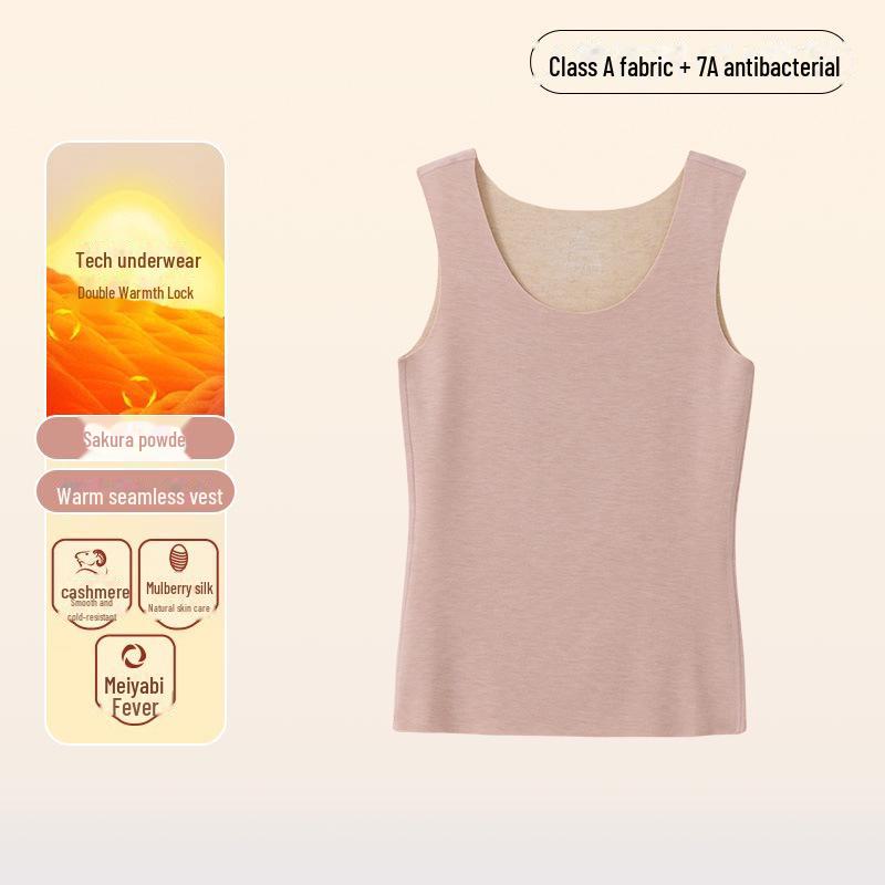 

German Velvet Women s Winter Cashmere Silk Vest - Thickened Fleece, Class A Warmth L цвітіння вишні, рожевий колір