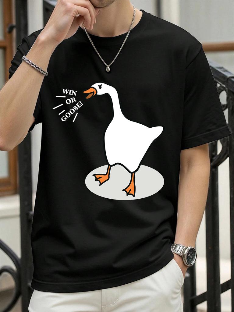 Win Or Goose Printed TShirts Womens Summer Cotton Tops Loose ONeck Comfortable Short Sleeve T Shirts Casual Womans Clothes