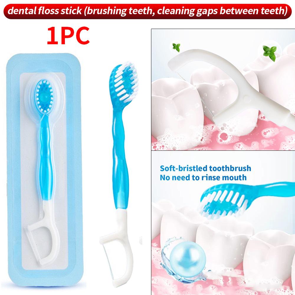 

(Multi functional dental floss stick) 6PCS/3PCS/1PC - one end can brush teeth, and the other end can clean the gaps between teet