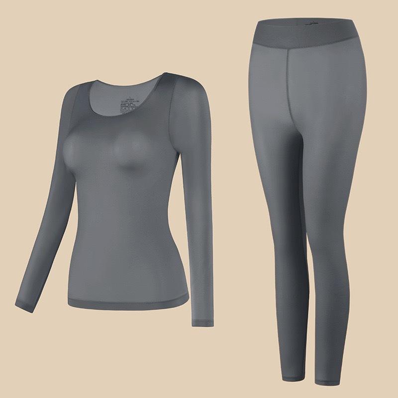 

Женский термобелье, комплект нижнего белья с длинными рукавами, бесшовные джинсы, высокоэластичный осенне-зимний термобелье для женщин XL(60-80kg)