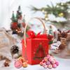 Christmas Goodie Boxes Wrapping Container With Window And Handle Holiday Party Favor Boxes For Fruits Family Gatherings