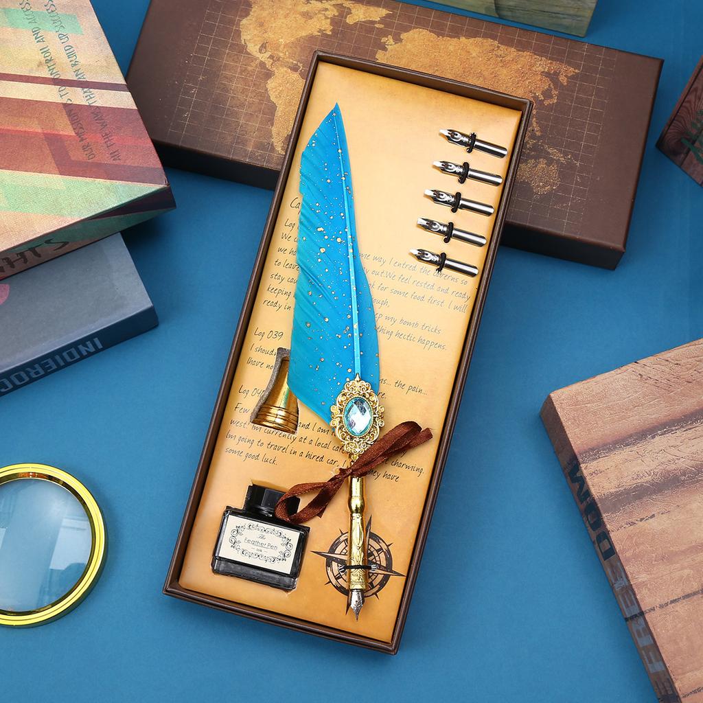 Magic Gem Quill Retro Dipping Pen Set Men'S And Women'S Birthday Gifts Graduation Gifts