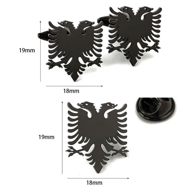 Double Headed Eagle Brooch Cufflinks Retro Versatile Men's Suit Coat Accessories
