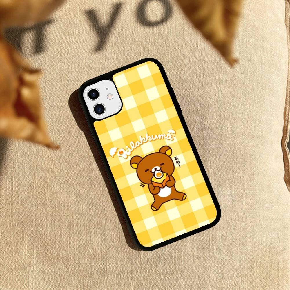 Rilakkuma Relaxed Bear For iPhone 17 16 Pro Max Air 15 14 13 12 Mini Plus 11 Hard PC+TPU Phone Back Cover