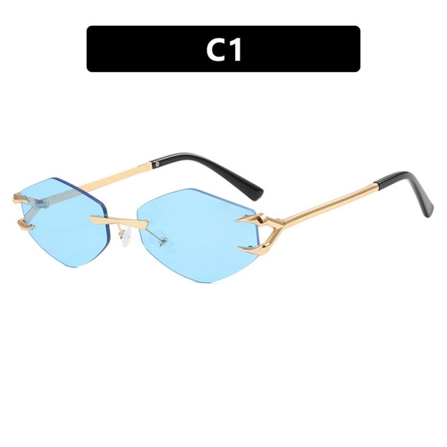 New Women Sunglasses Personalized Frameless Eyeglass Polygonal Sun Glasses Casual Hip-Hop Trend Outdoor Shades Men Uv400