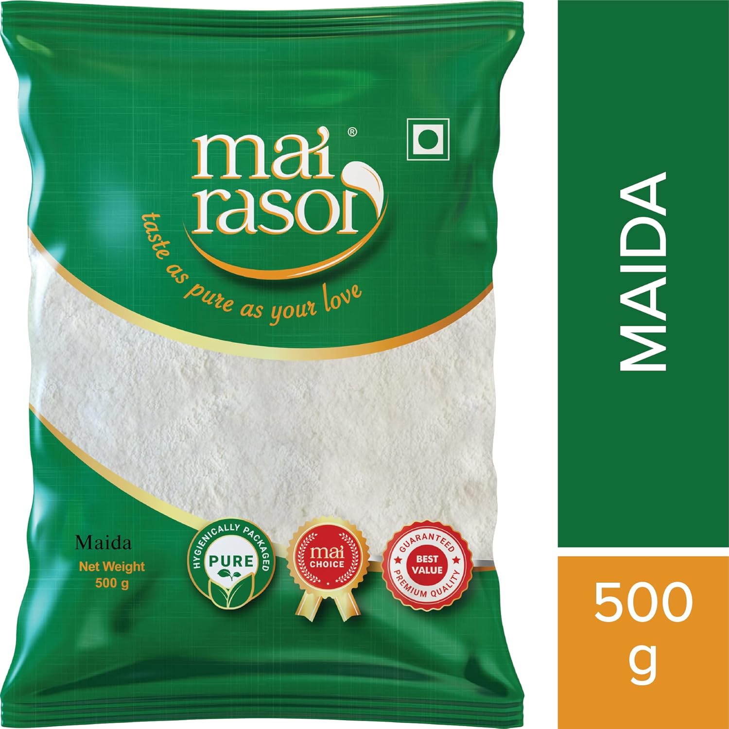 

MAI RASOI Premium Maida Flour 500 g Pouch For Cakes Cookies Bread Naan Pastry And Crispy Snack Recipes For Home Cooking