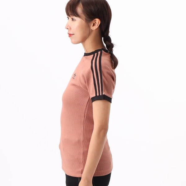 Adidas Originals Trei Dungi Slim Mânecă Scurtă 30 Maro [adidas Originals] Tricou J/L