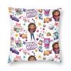Gabbys Dollhouse Cartoon Pillowcase Printed Polyester Cushion Cover Decoration Pillow Case Cover Home Square 45*45Cm