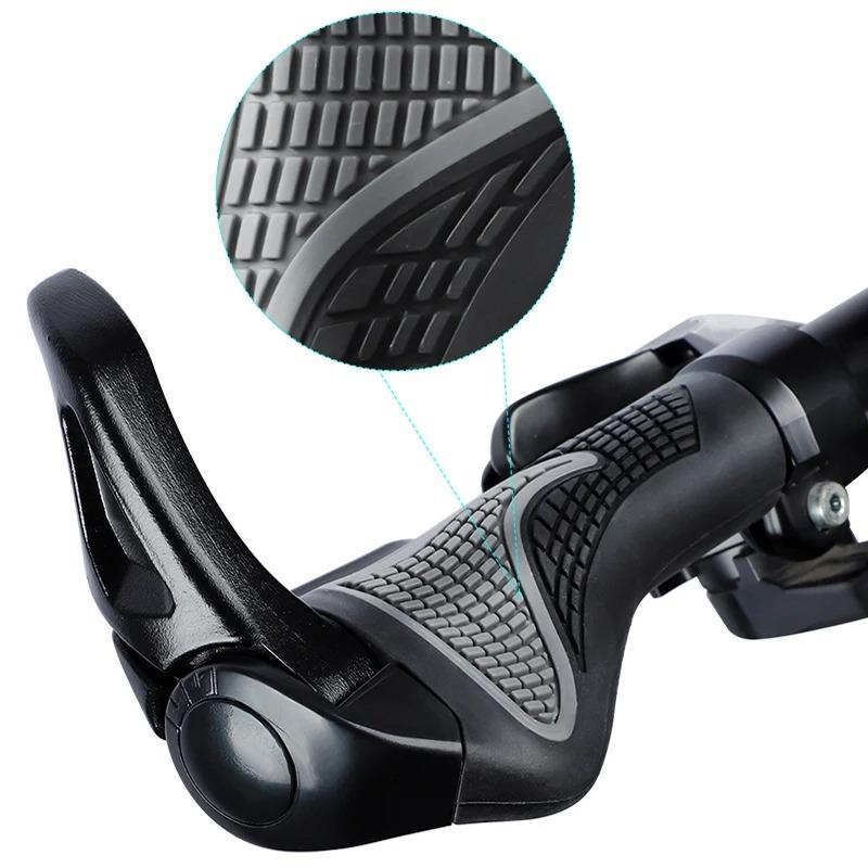 1 Pair MTB Bike Grips Horns Shofar Vice Handlebar Shockproof Dustproof Rubber Bilateral Locked BMX Cycling Grips