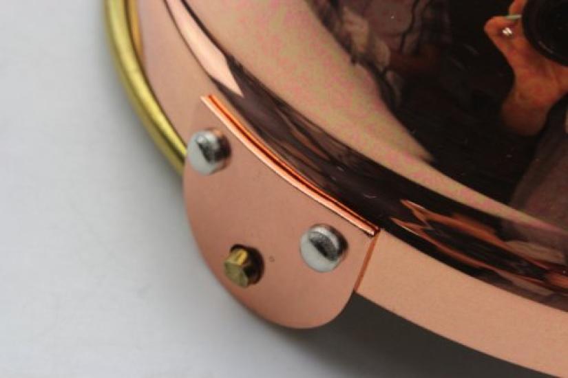 Shinko Metal Copper 14cm Magokoro Tiered Double-Handled Pot, (A) Single-Serving Pot, S-5003