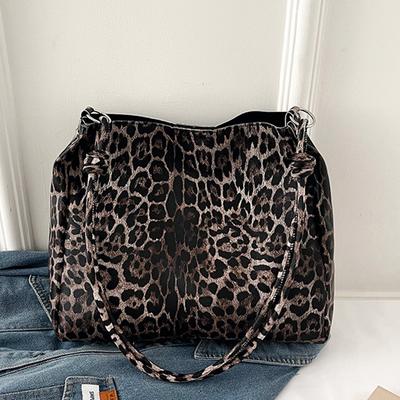 Fashion Leopard Print Bag Women's 2025 New Winter Large-capacity Tote Bag High-end Versatile Commuter Shoulder Bag