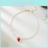 Pearls Necklace For Women Fruit Watermelon Crystal Pendant With Multilayer Chain