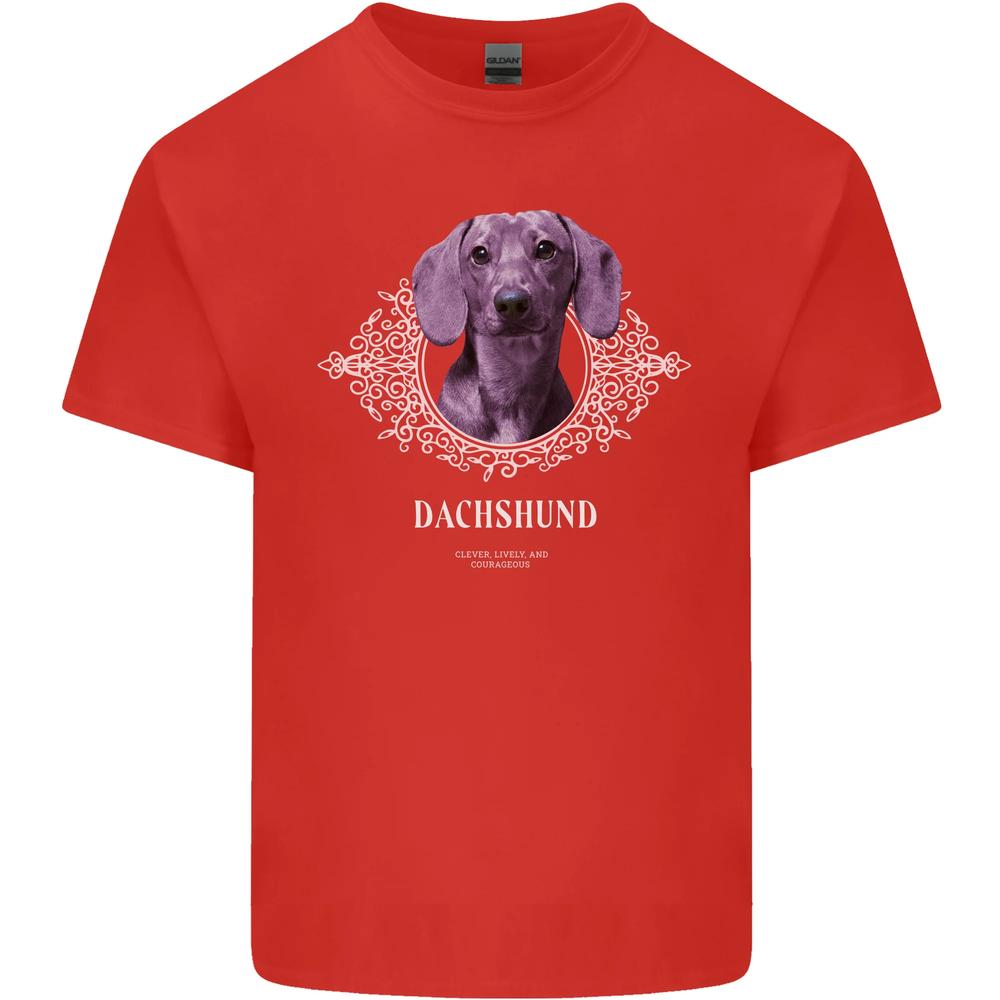 A Dachshund Dog With Decoration Unisexs Cotton TShirt Tee Top S