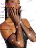 Benqian sexy underwear European and American flash diamond gloves mesh retro mesh black elastic colored diamond sexy accessories ST01
