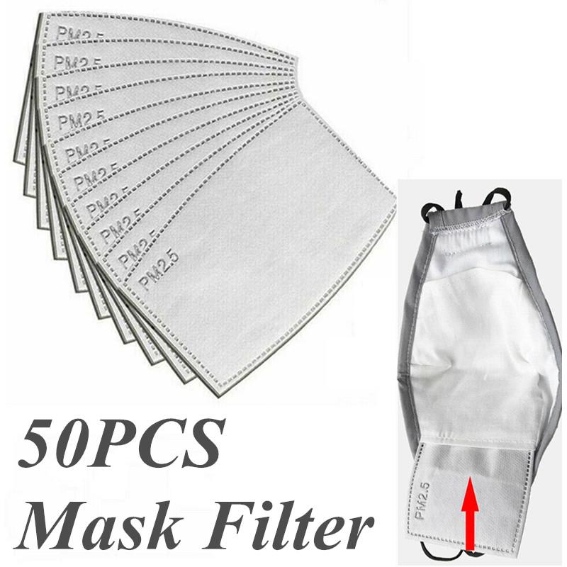Buy 50PCS Mask Filter PM2.5 Activated Carbon Filter Face Mask Breathing