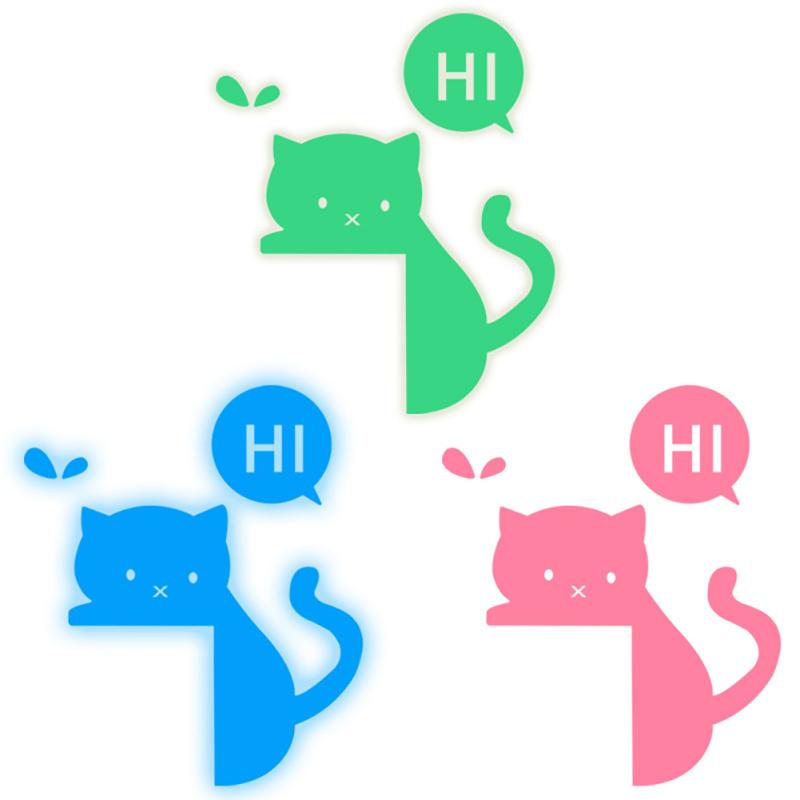 Luminous Switch Stickers Cartoon Hi Cat Wall Stickers Glow In The Dark For Children Room Living Room