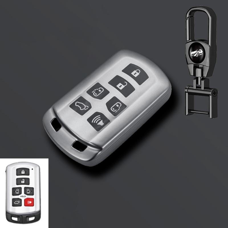 6 Bottons Grey Tpu Car Key Fob Case Cover Shell for Toyota Sienna Se Tacom 2015 2016 2017 2018 2019 2020 car accessories