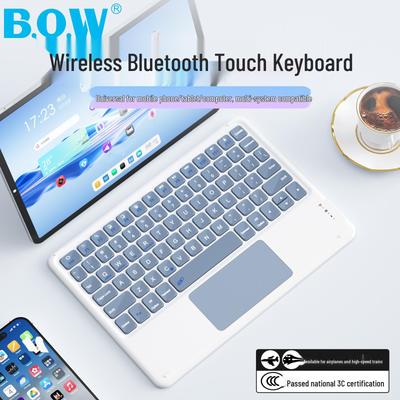 BOW Silent Bluetooth Touch Keyboard for Apple/Huawei Tablets - Portable, Rechargeable, Ideal for Office & Girls Typing