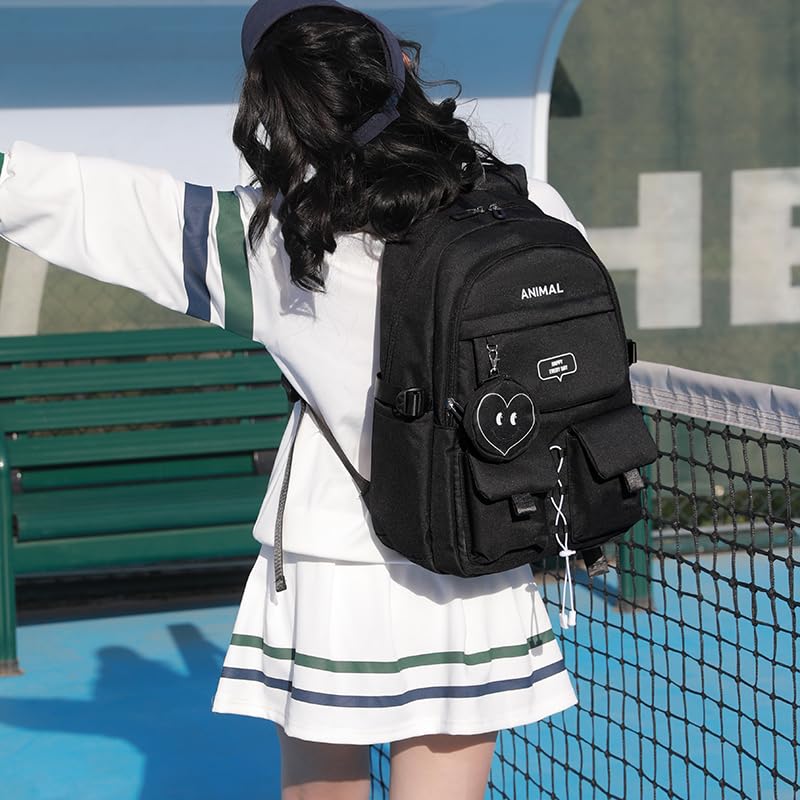 Korean Backpack for Large High School Female Elementary School Casual Outdoor [ZESU] School, Capacity, Student, Women, Student, Commuter, Lightweight,