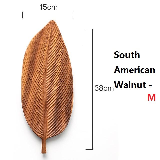 Wooden Leaf Shape Decorative Tray For Coffee Table Decor Vanity Organiser Counter Top Kitchen Ring Dish Holder Refreshment Tray Quality