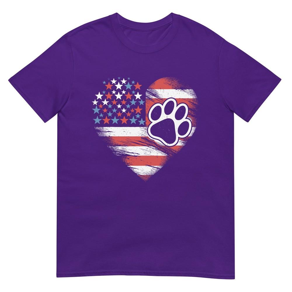American Flag Dog And Cat Paw Patriotic 4th Of July Tshirt