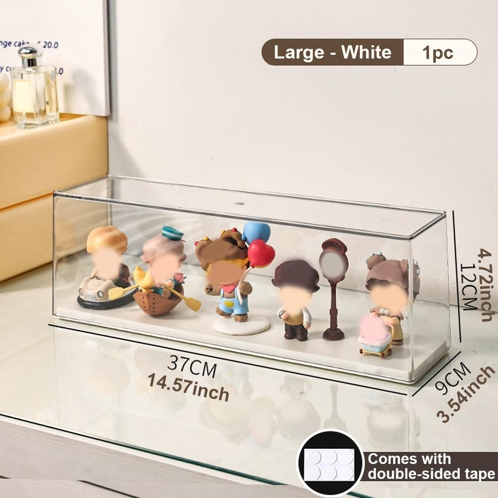 Transparent doll display cabinet, dust-proof storage box for collectibles, doll and doll display rack, stackable storage box