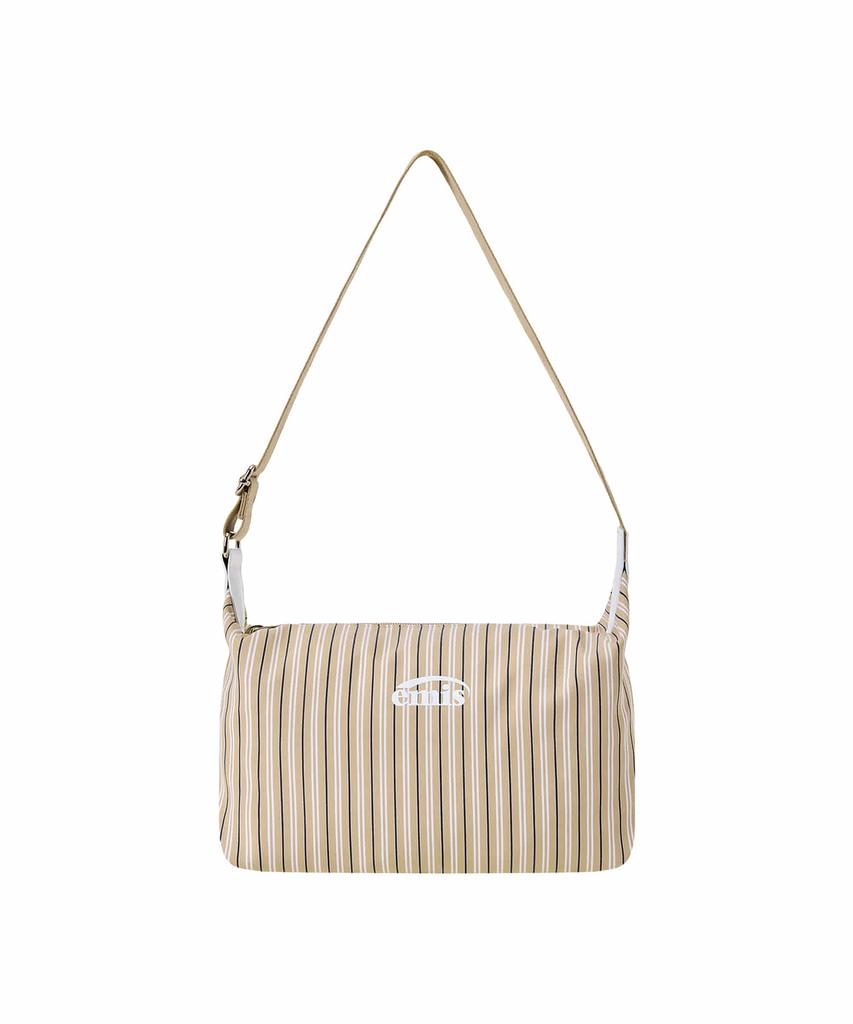 Emis Stripe Hobo Bag-Beige