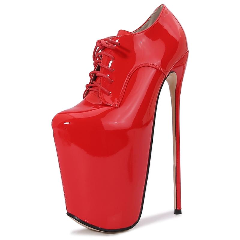 19cm Extreme Stiletto High Heels Platform Pumps Sexy Black Red Women's Metal Heeled Party Fetish Nightclub Shoes Big Size 50