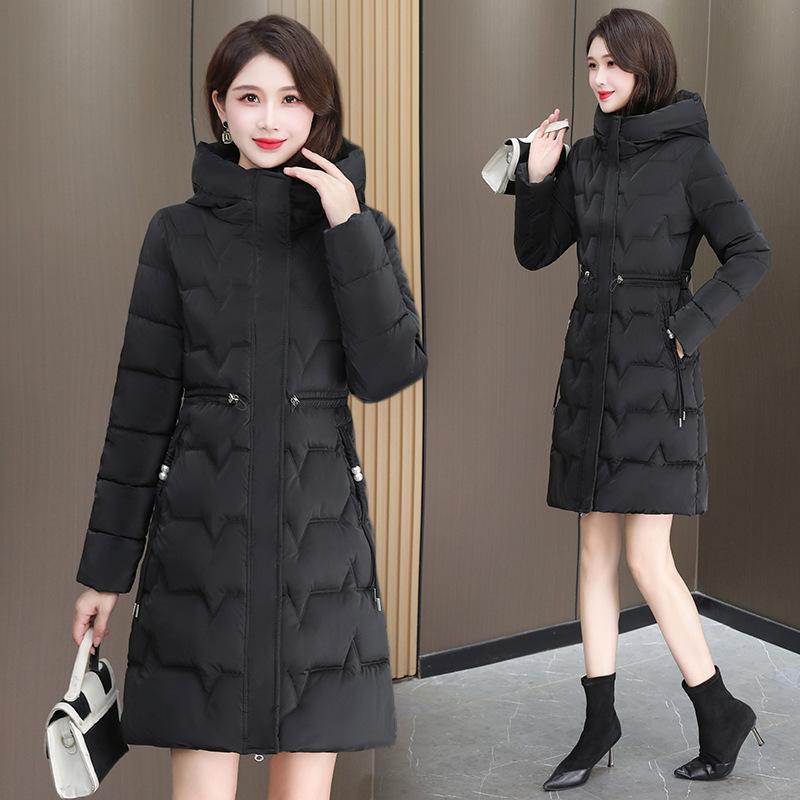 cotton-padded clothes, women's winter coats, new down cotton-padded jackets, medium and long styles, loose, thickened, waist and thin.
