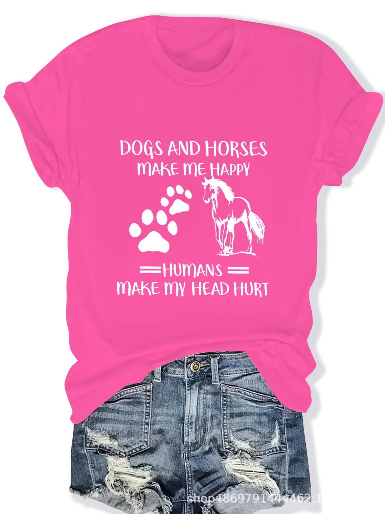 

Женская модная футболка с круглым вырезом для трансграничной торговли S розы красного