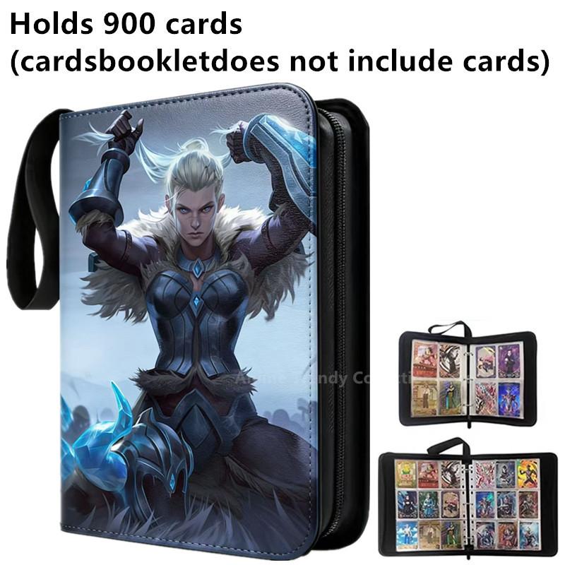 400pcs/900pcs Card Album Book Folder 4/9 Card Slots Collections Zipper Double Pocket Zipper Card Binder Holder
