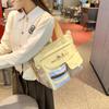 Damska Torba na Ramię Torba Studencka Color Block Torba Crossbody z Portmonetką
