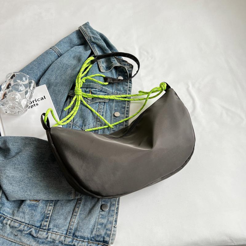 

Новые тканевые сумки через плечо, винтажная однотонная сумка-хобо, повседневная сумка большой емкости с диагональной ручкой, модная универсальная женская сумка серый