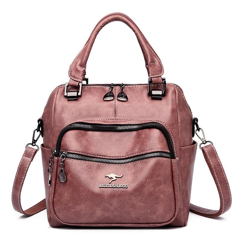 Многофункциональная женская сумка, роскошный мягкий кожаный женский рюкзак, однотонный ретро-рюкзак большой емкости