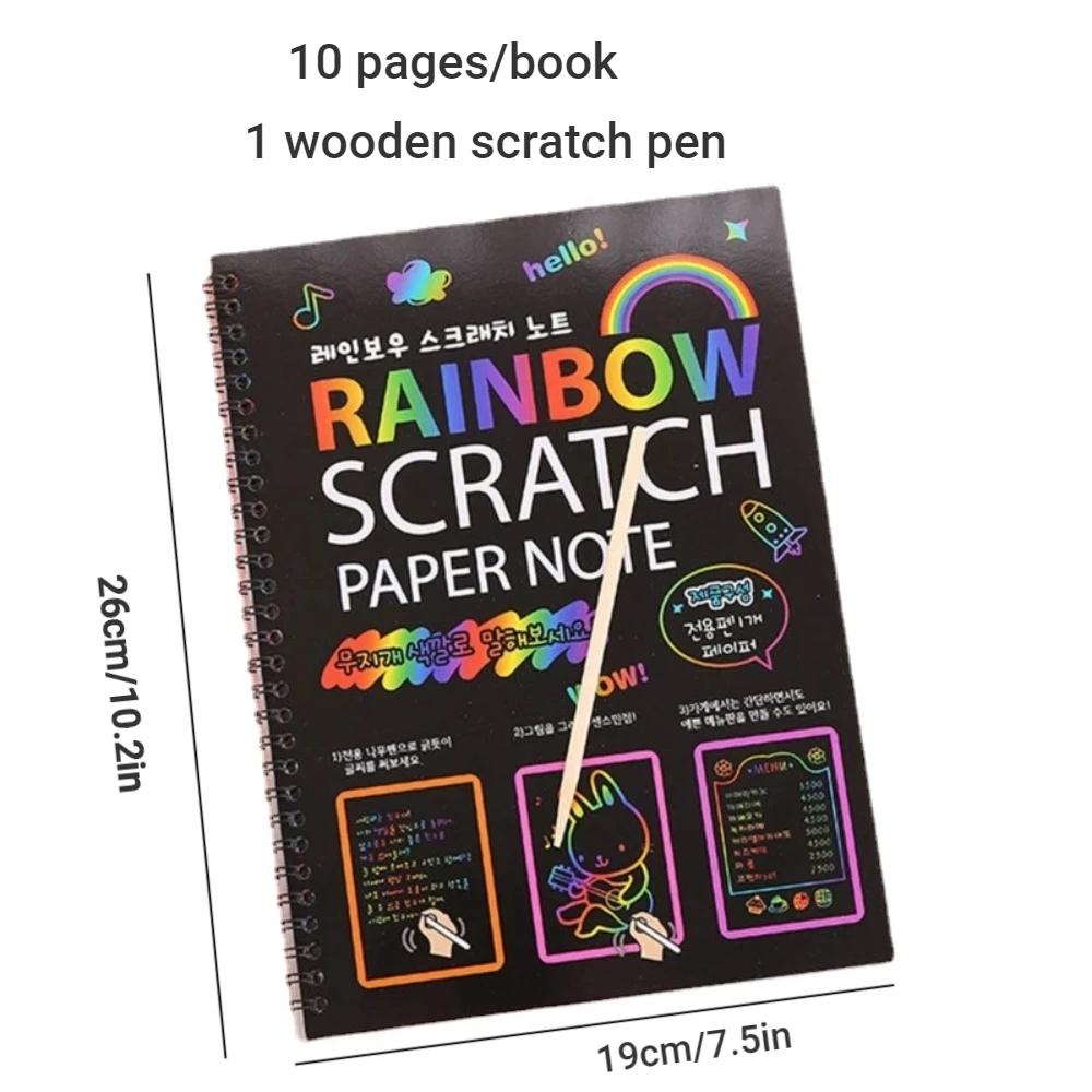 Rainbow Magic Children's Scratch Paper Set Art Colorful Scratch Drawing Toy Color Drawing Book Children's DIY Graffiti Book