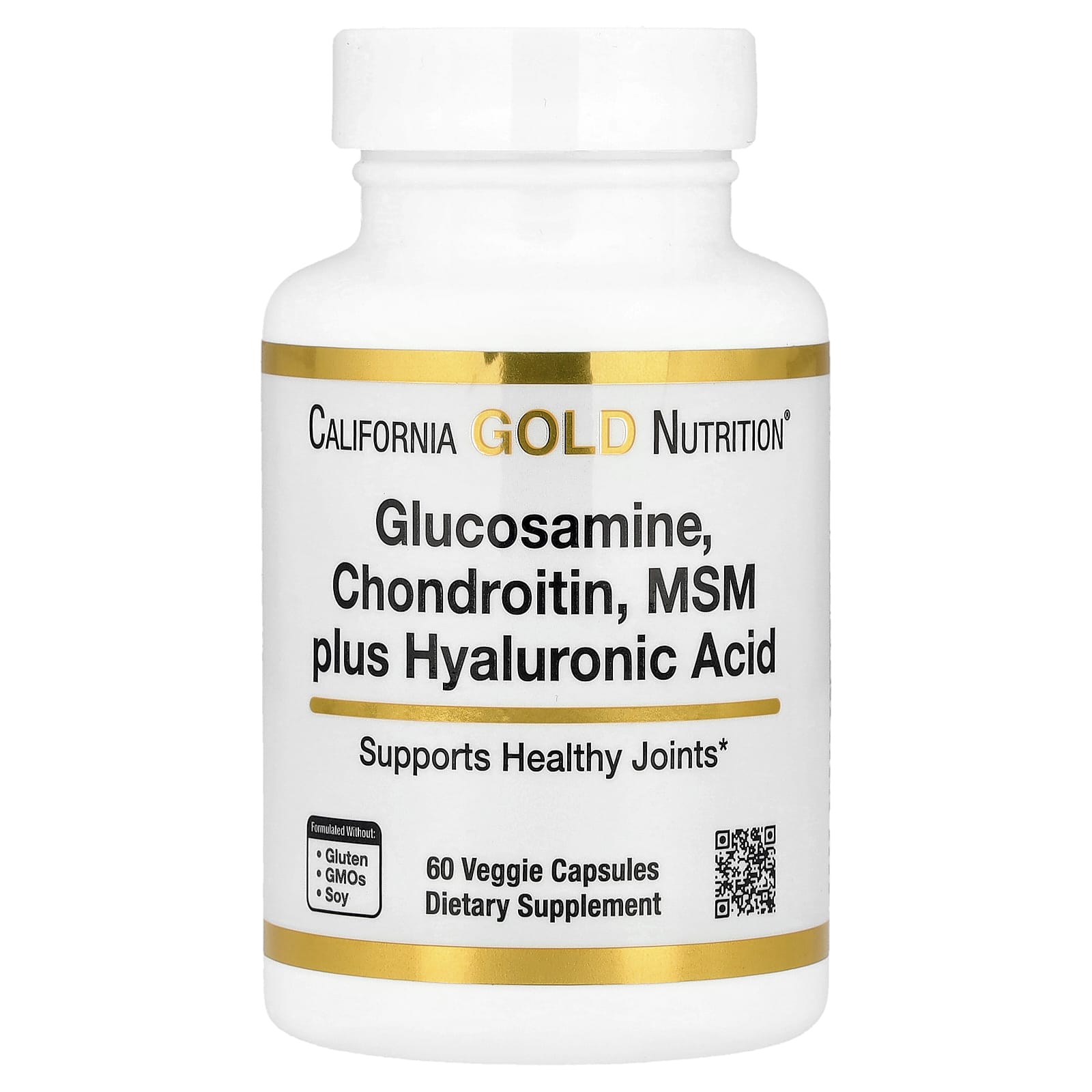 

Glucosamine Chondroitin, MSM, Hyaluronic Acid, Veggie Capsules 60
