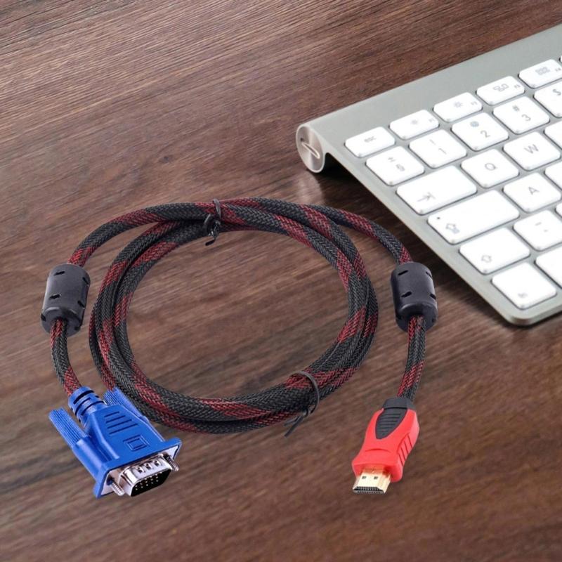 Adapter Cable 1080P Video Cables 19pin Interface To VGA Male To Male Cable Cord for Computer Laptop PC Monitors 150cm