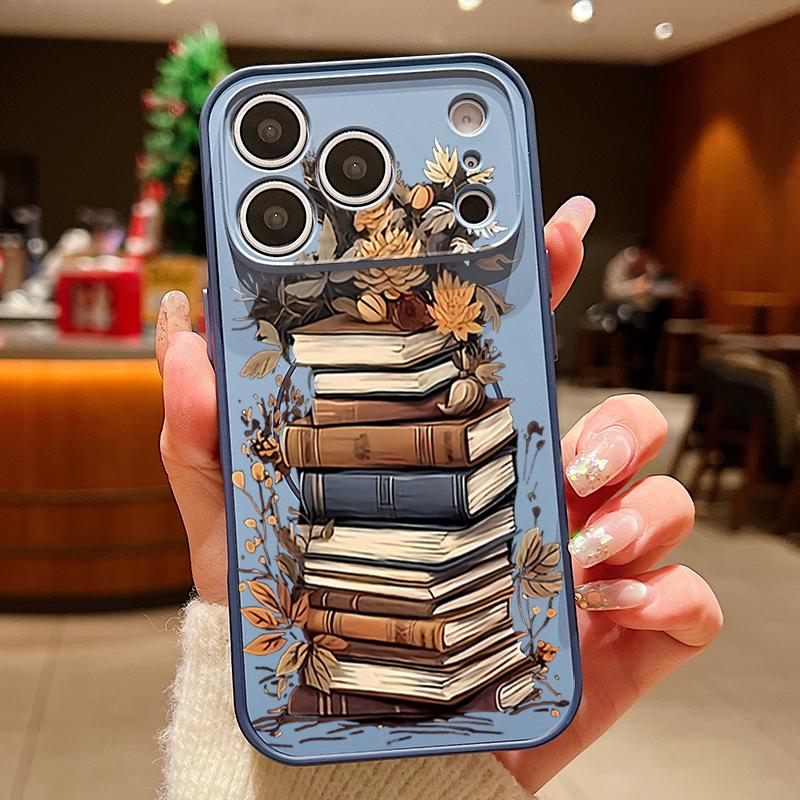 

TPU PC Magnetic Phone Case For iPhone 17 16 Pro Max 15 14 13 Pro Max For Magsafe Wireless Charge Book Flowers Print Cover Fundas iPhone 13 Pro