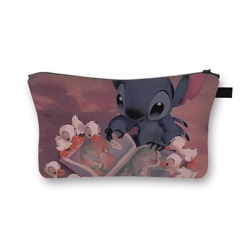 Stitch'S New Cosmetic Bag, Children'S Fashion Portable Double-Sided Toilet Bag, Girls' Outdoor Travel Clutch Storage Bag