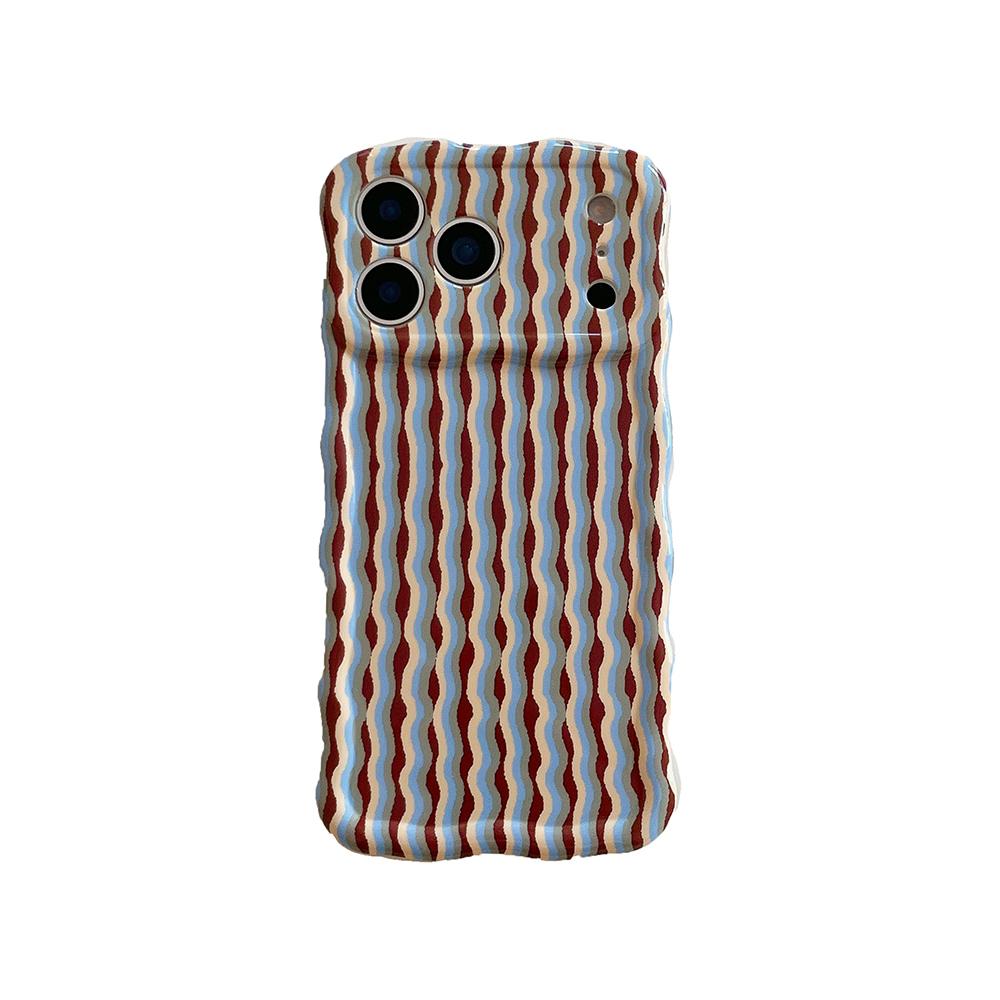 

Simple Double Color Wave Stripes Camera Protection Case for IPhone 13 14 15 16 17 Pro Max Hit Color Collision Shockproof Cover iPhone 13 Pro