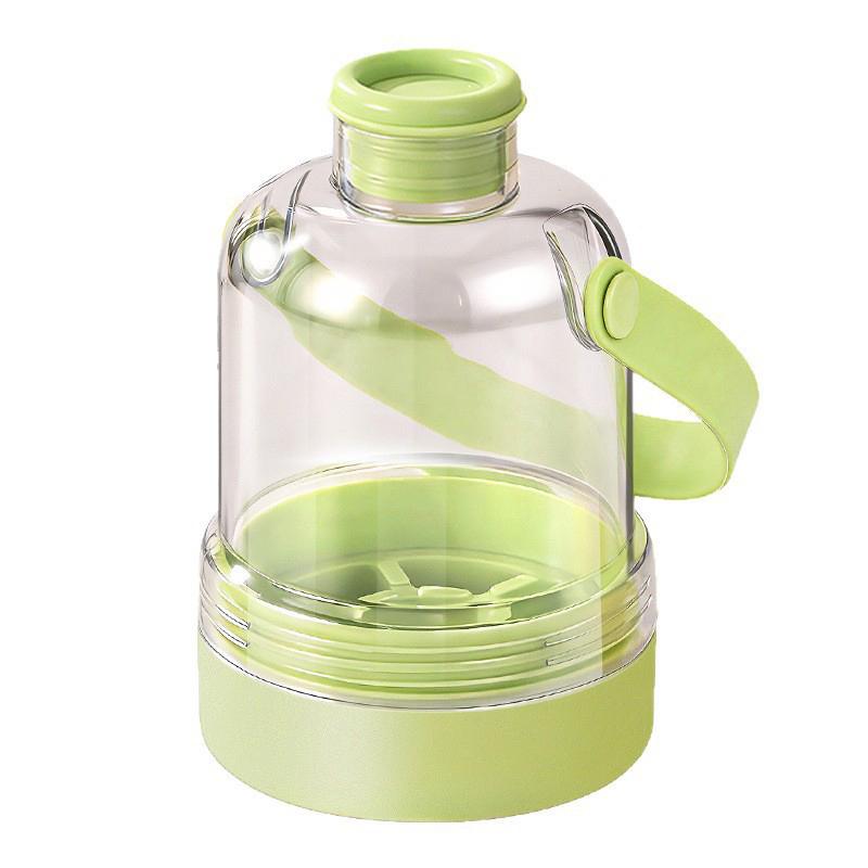 Unique 2 In 1 Ice Cube Water Bottle Silicone Reusable Ice Cube Kettle Touch-Free Detachable Ice Cube Mold зелёный