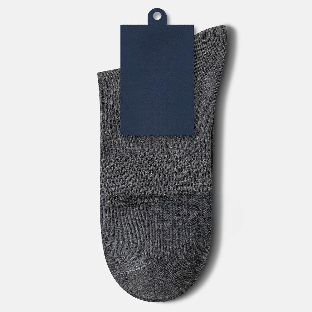 

Мужские весенне-осенние носки-гольфы из чистого хлопка, коммерческие, антибактериальные, дезодорирующие, влагоотводящие, дышащие 1 pair темно серый