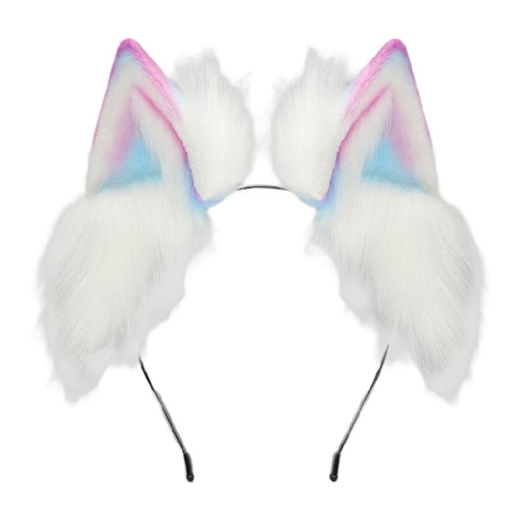 Gradients Color Plush Cats Ear Hairband Comfortable Adjustable For Anime Cosplays Halloween Costume Event Daily Style