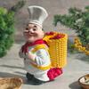 Fat Chef Resin Figurine Toothpick Holder Resin Chef Statue Sculpture Home Cafe Restaurant Kitchen